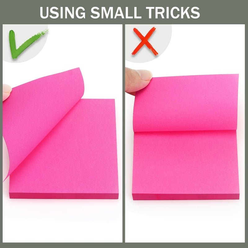 Eastern Wolf Sticky Notes 3x3 Self-Stick Notes Bright Colors Sticky Notes 4 Pads 100 Sheets/Pad (Rose Red) - Image 5